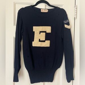 Vintage E Letterman Sweater